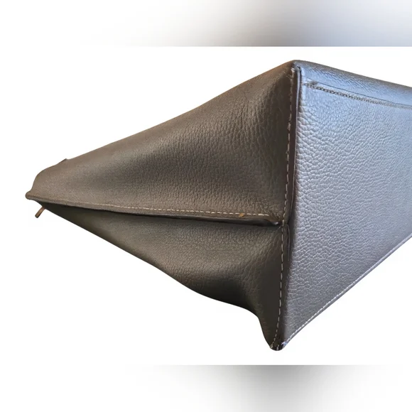 Coach Mollie Leather Tote Gray With Red Interior - Picture 6 of 16